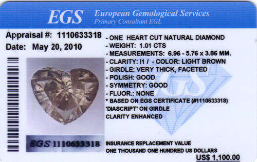 WOW!!! HUGE CERTIFIED 1.01ct HEART CUT SPARKLING ENGAGEMENT DIAMOND!!